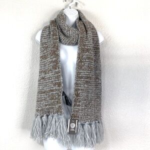 Vince Camuto Marled Shine Muffler Scarf W/ Tassle Fringe 68” x 8”